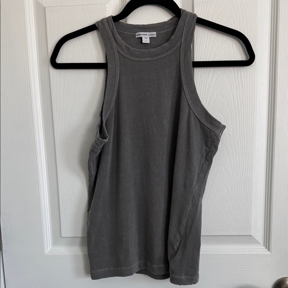 James Perse Washed Gray Sleeveless Tank